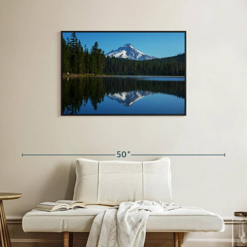 Mount Hood Reflection, Floating Frame Black, 31" X 21"