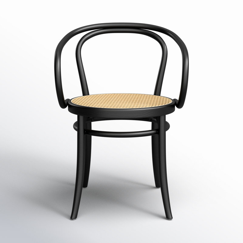 Fauteuil bistro en bois massif Diane, Noir