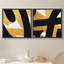 "Black and Gold Brushstroke Array", reproduction sur toile 2 pièces-88315289-88315290