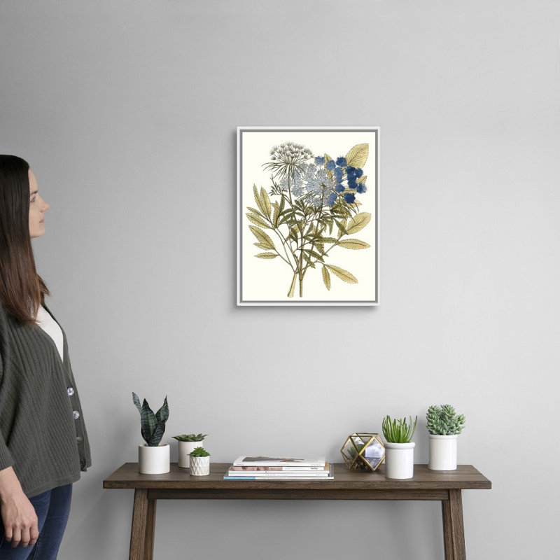Lacy Leaves I, art mural sur toile, Toile avec cadre blanc, H 22 po x l 18 po
