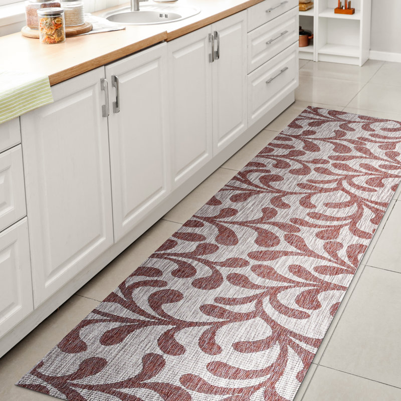 Elsea All Over Indoor/Outdoor Rug, Runner 2'2" x 10', Red/Beige