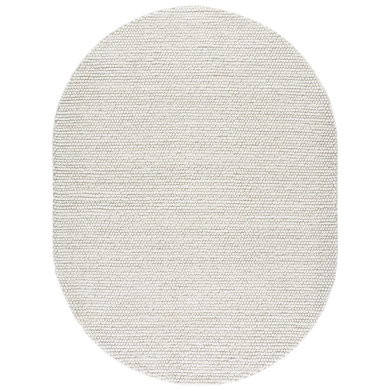 Tapis ivoire fait à la main Elle, Oval 6 pi x 9 pi