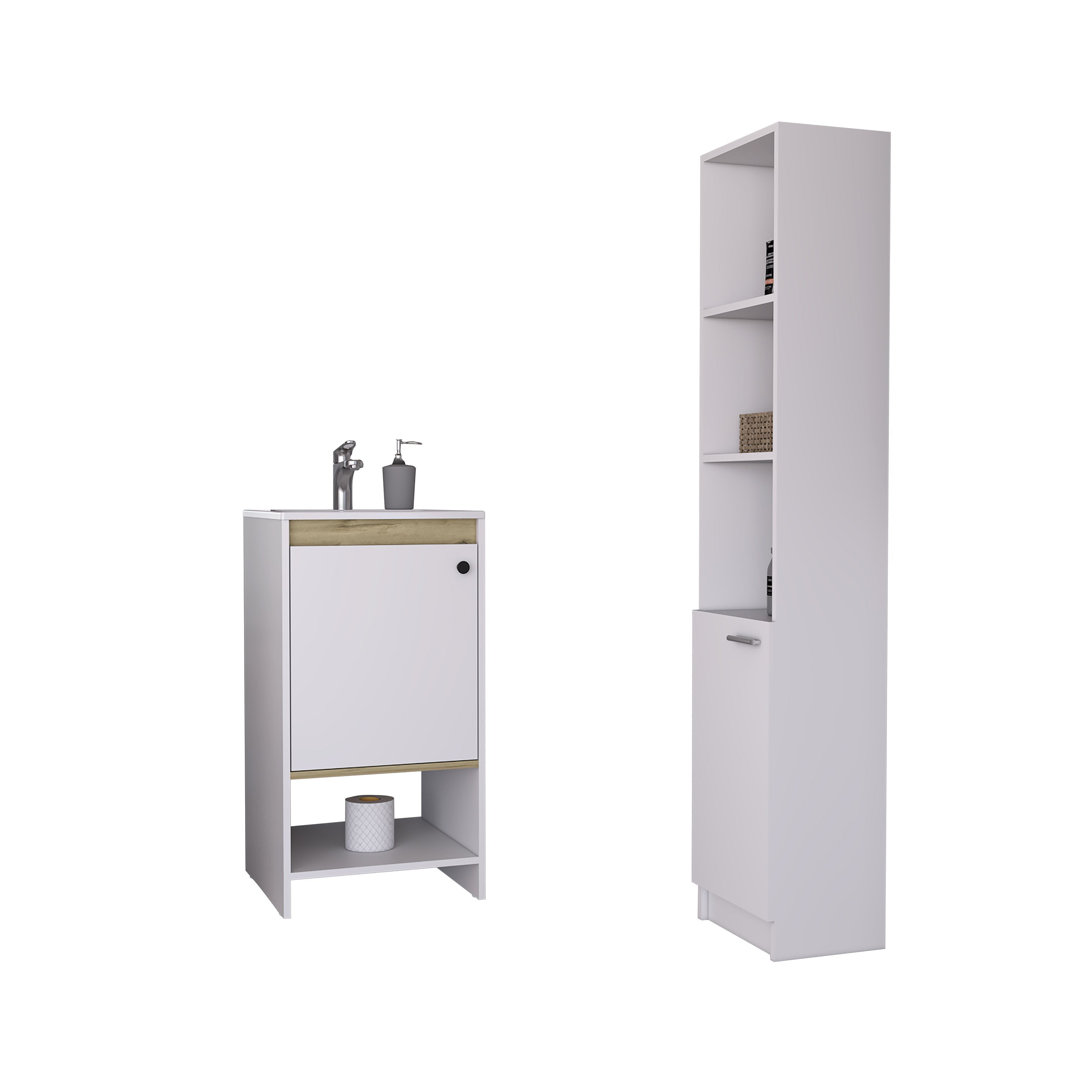 Set Malaga, Floor Standing Bathroom Vanity With Sink + Bath Column