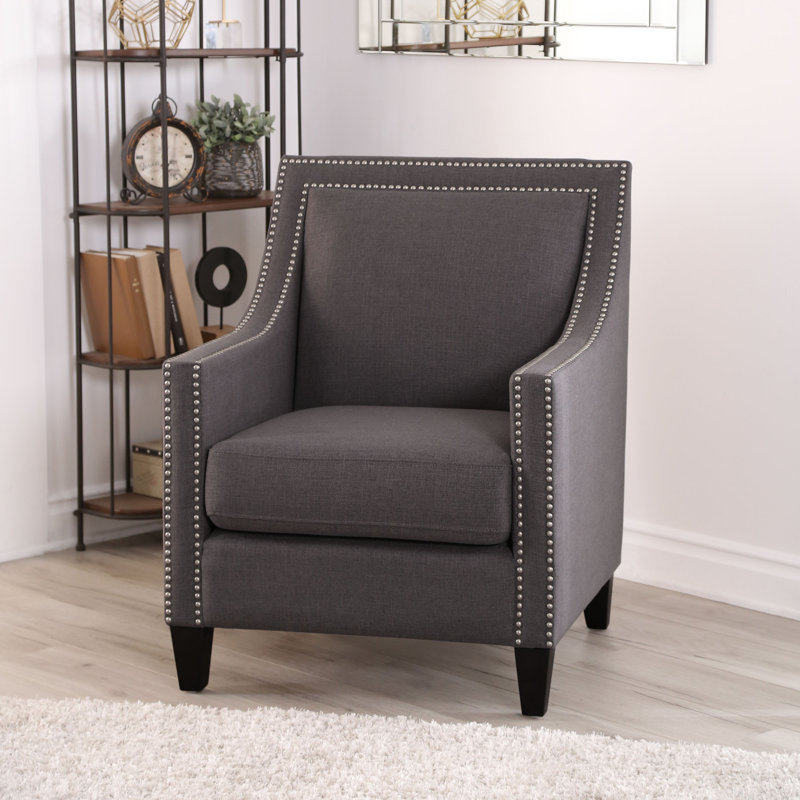 Fauteuil en polyester Hallie, Gris