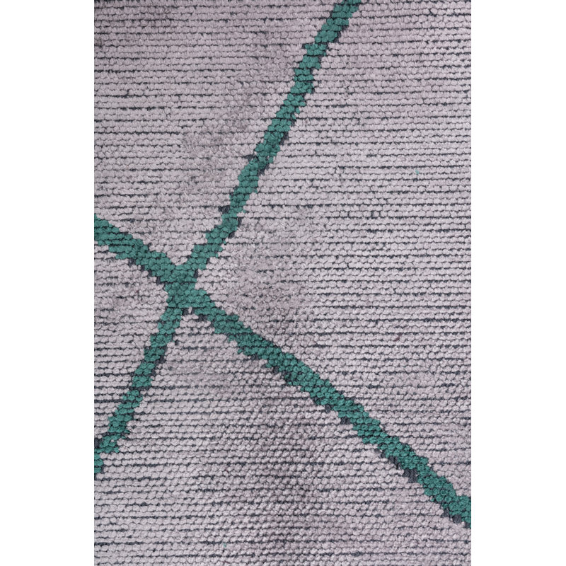 Rapture Green/Gray Geometric Luxury Area Rug, Rectangle 7'10" x 9'10"
