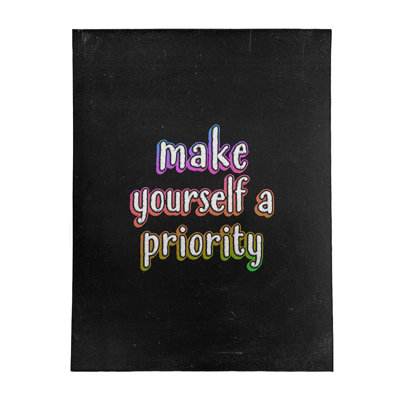 Tapis en poly-chenille style tableau noir style self love
