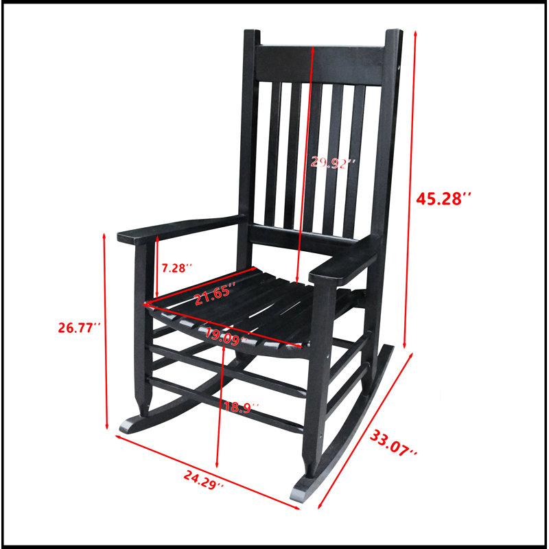 Chaise berçante en bois, Noir