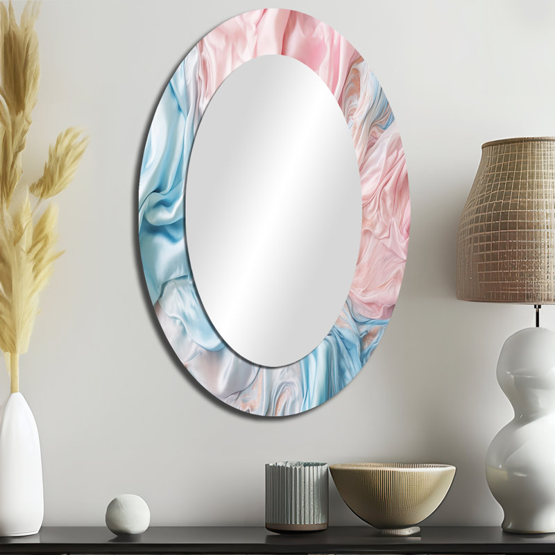Miroir mural rose et bleu Dancing Colors I, 36 po x 24 po