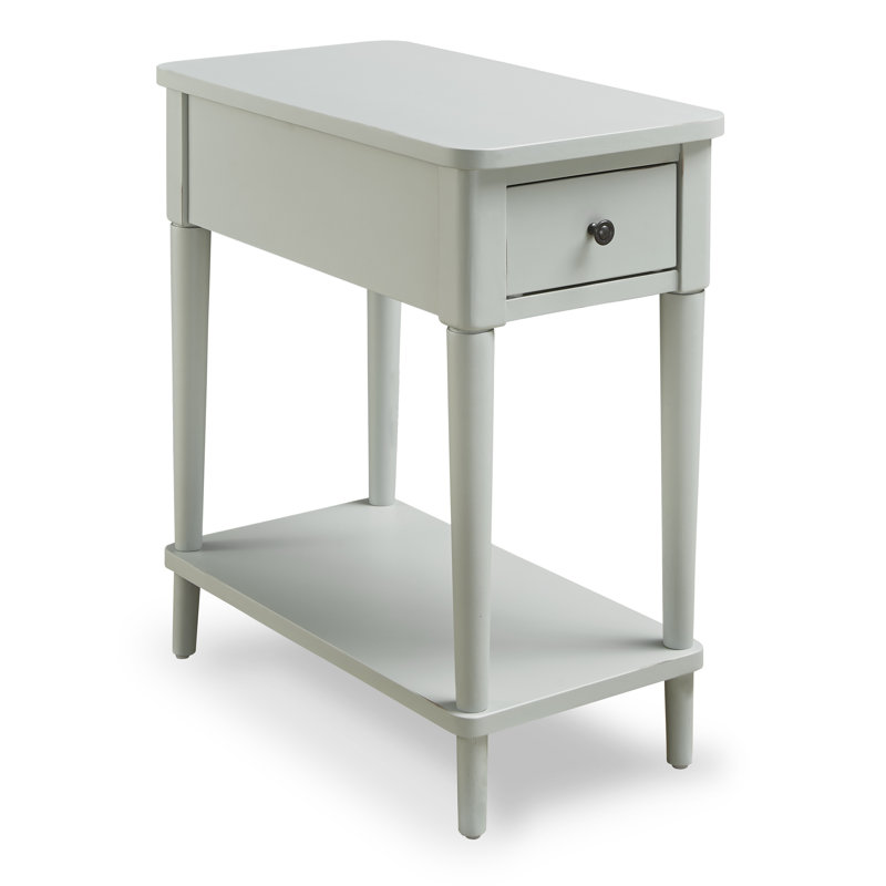 End Table and Built-In Outlets, Cottage Blue