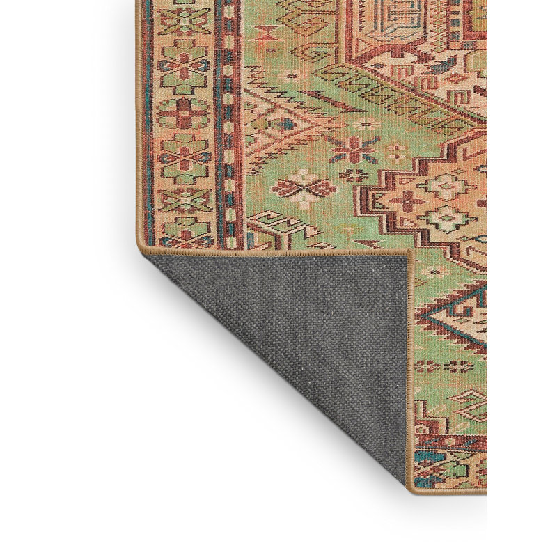 Tapis traditionnel mehroon/noir/bleu Arche, Rectangle 5 pi x 7 pi