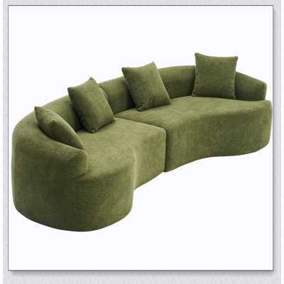 Comfortable Sectional Sofa for Living Room with Plush Pillows and Soft Sponge, Perfect for Relaxation and Entertaining Guests.