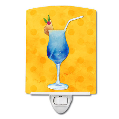 Summer Cocktail Polka Dots Ceramic Night Light