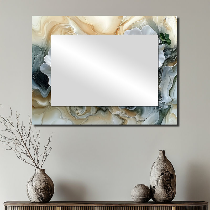 Spring Abstract Symphony Of Geraniums - Floral Mirror Wall Art - Printed On Metal, 24" x 32"