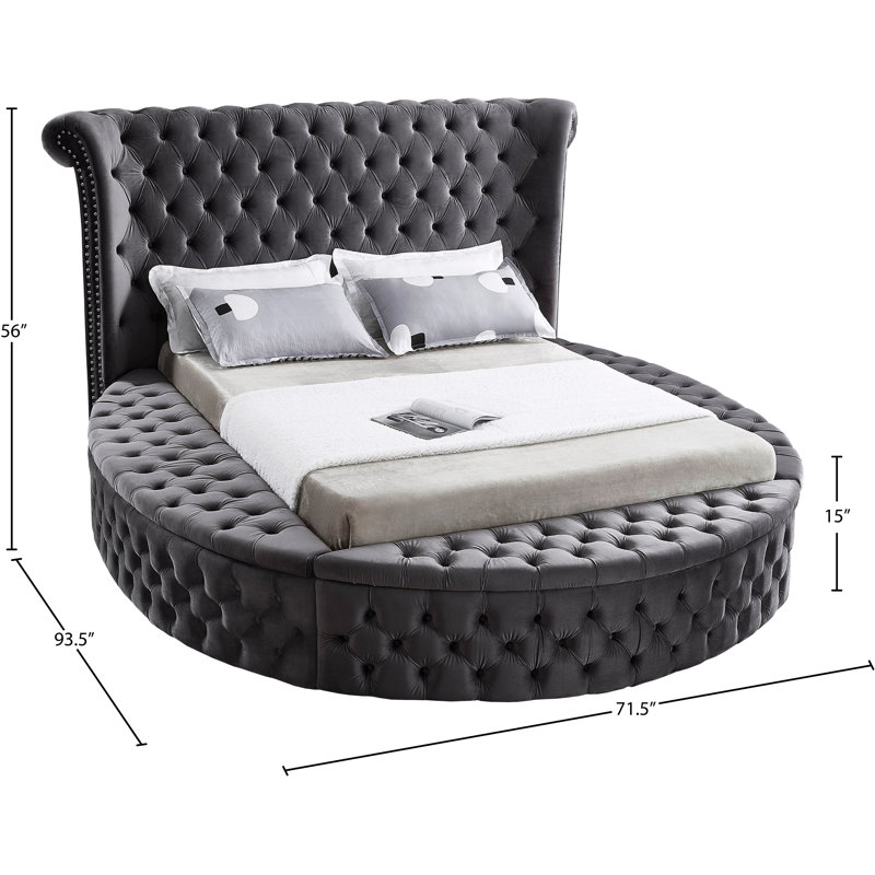 Dorgan Upholstered Wingback Bed, Twin, Grey Velvet