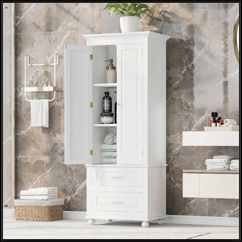 Grande armoire de rangement avec deux tiroirs pour la salle de bain / bureau