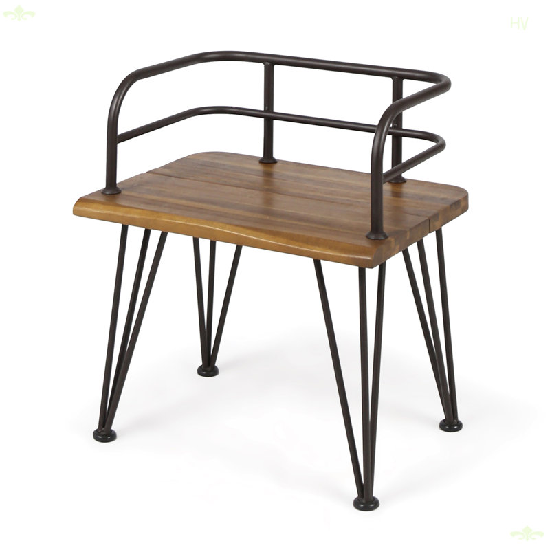Outdoor Industrial Wood And Metal Chair