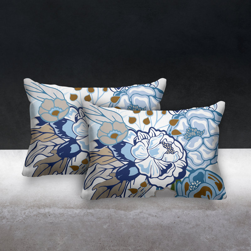 Coussin intérieur / extérieur Nouvel Floral, Blanc