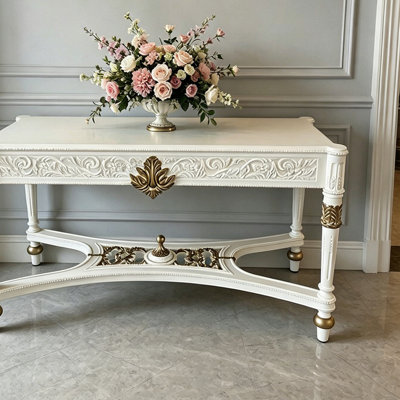 French Vintage Solid Wood Console Table