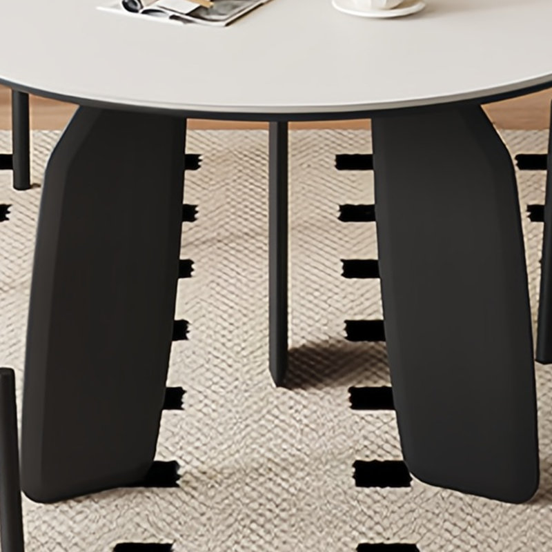 Table de salle à manger ronde minimaliste, H 29,53 po x l 51,18 po x P 51,18 po