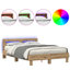 Vidaxl Wood Bed Frame with LED Durable-113970982-113970986