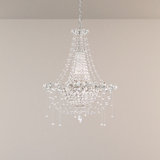 Chrysalita 6 Light 18.5in x 25.5in Chandelier in Polished Stainless Steel with Clear Radiance Crystals