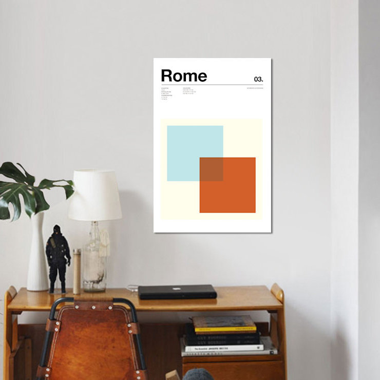 « rome », impression sur toile, H 40 po x l 26 po x P 1,5 po, Toile tendue, Pas de tapis