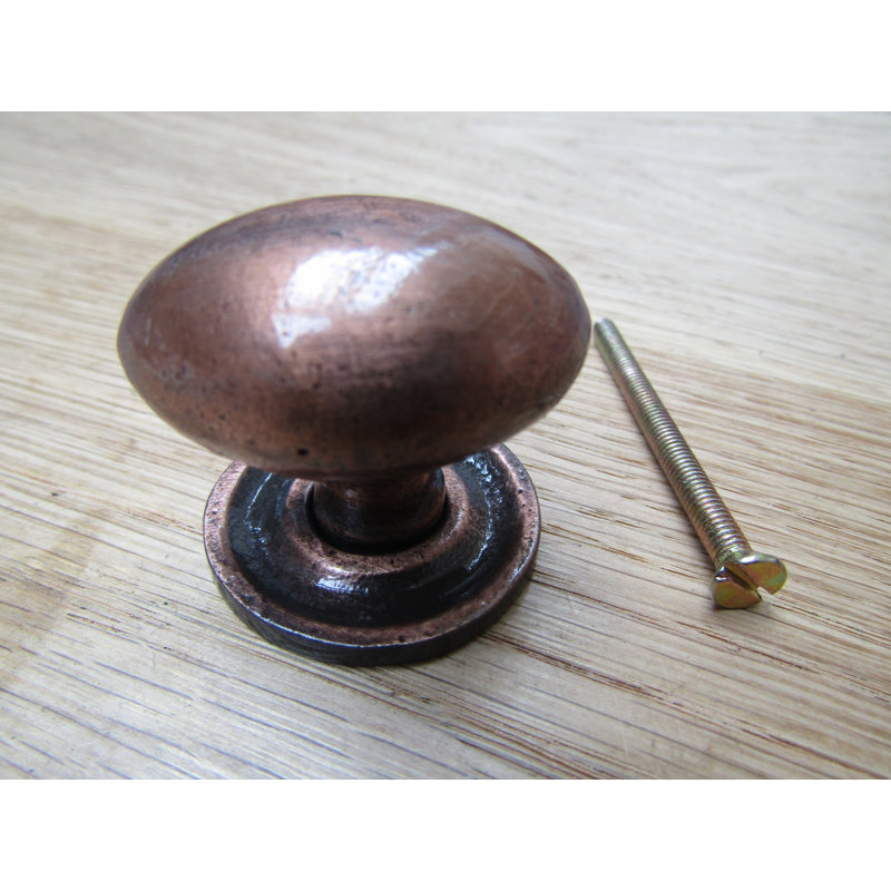 Clem 25mm Length Oval Knob, Antique Copper