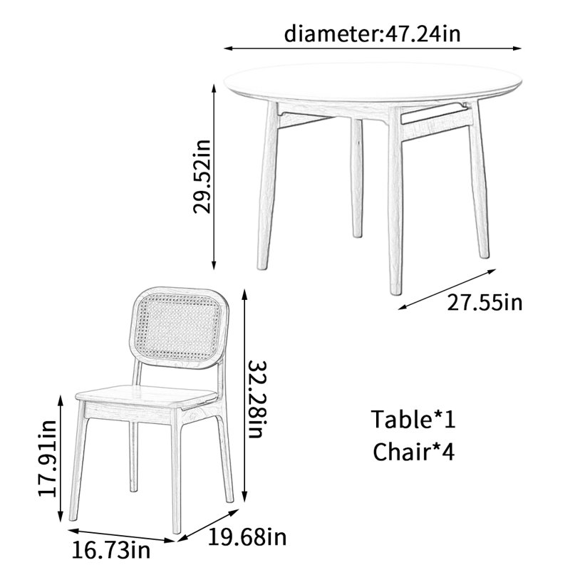 Table ronde en bois de cerisier, Blanc, H 29,52 po x L 47,24 po x l 47,24 po