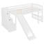 Lit mezzanine simple avec deux tiroirs et glissière Stairway, blanc