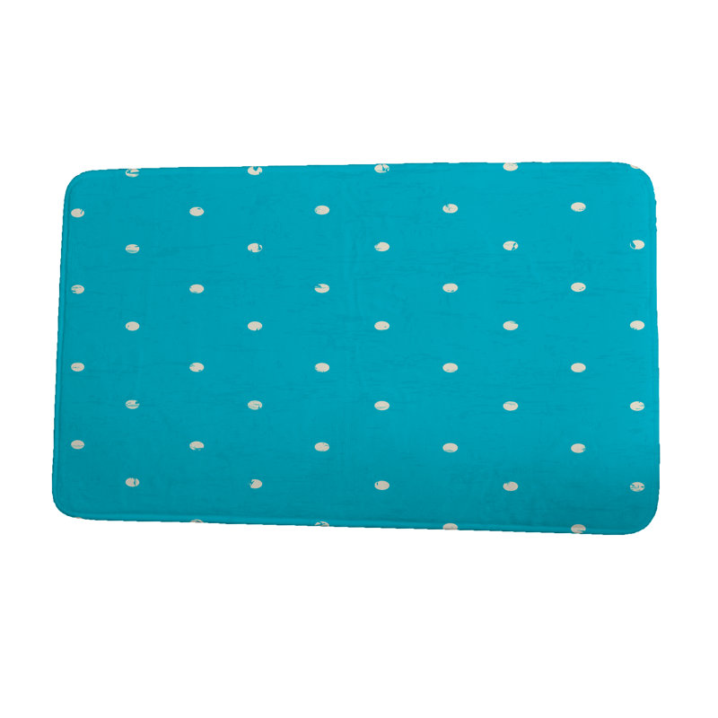 Non-Slip Bath Mat, Turquoise, 21" W x 34" L