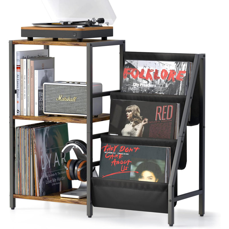 H Media Shelves, 27.20" H x 33" W x 11.80" D