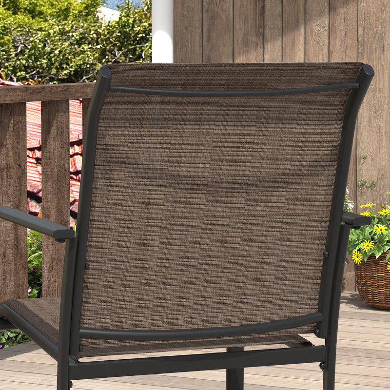 Chaise de salle à manger d'extérieur empilable en textilène, Brun