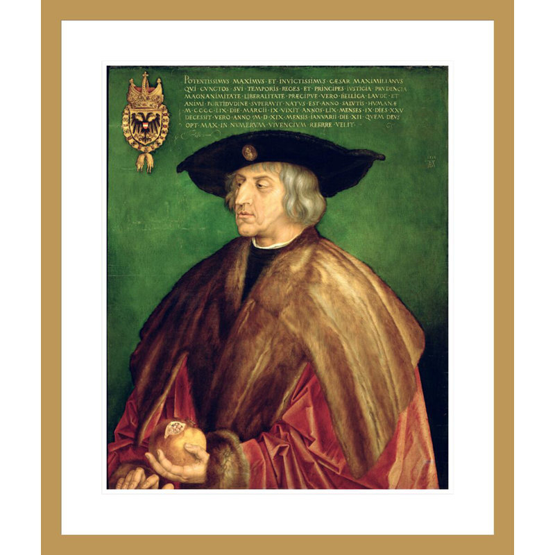 «Emperor Maximilian I» par Albrecht Dürer, impression giclée sur cadre, H 27,58 po x l 23,5 po