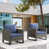 Structure grise / coussin bleu marine