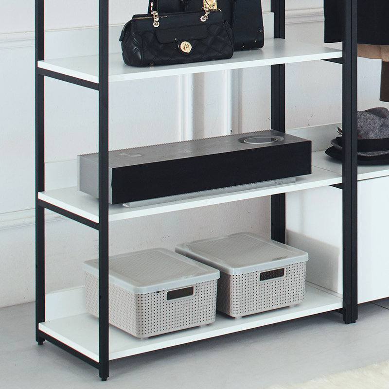White Closet - Metal Frame, Extra Deep Storage Space, Water & Heat , Stain Scratch E0 Graded Board Walk In System Frame Durability, Compartments, Resistance, Board, Double Thickness , Made , Modular