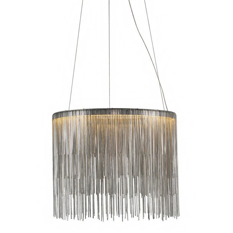 Lustre à DEL en chrome avec chaîne en aluminium Stonington