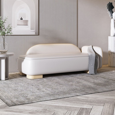 Luberta Faux Leather Chaise Lounge