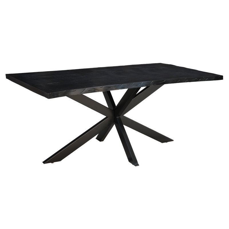Industrial Mango Swan Finish Design Dining Table ( 3 Sizes ), Light Brown, H76 x L90 x D180 cm