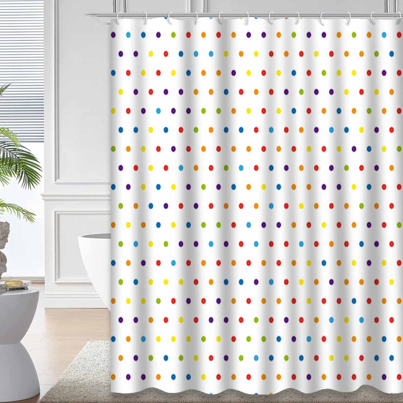 Rideau de douche Rainbow Dots Abstract Dot, L 72 po x l 78 po
