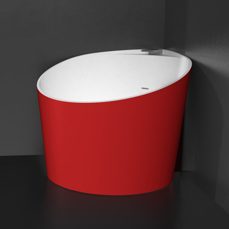 Nova 44.9'' L Freestanding Soaking Bathtub, Red