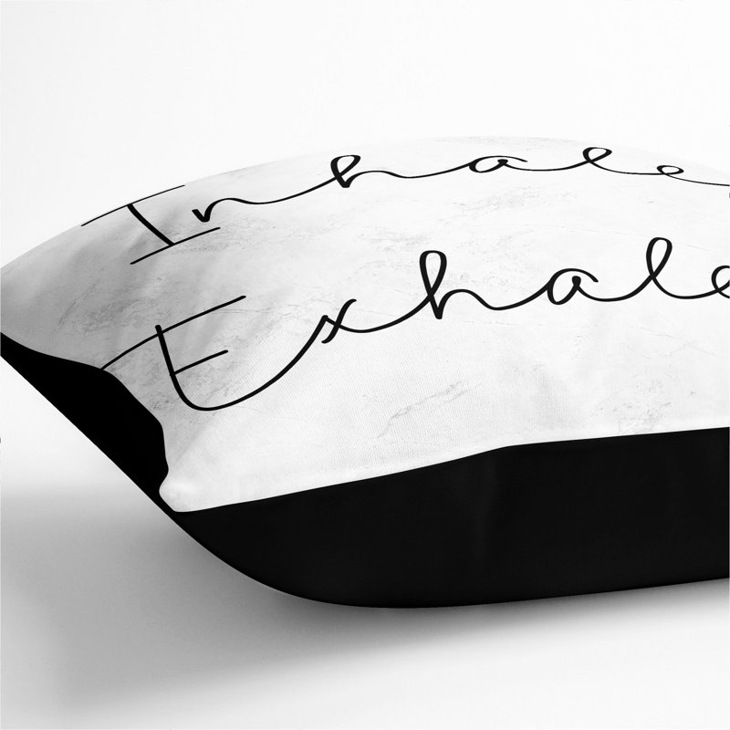 Inhale Exhale V2 Scatter Cushion, 40cm H x 40cm W x 15cm D, Black