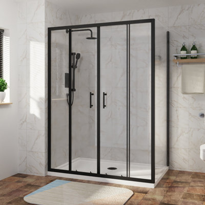 Hoffmann Bathroom Shower Enclosure Cubicle Double Sliding Door with 1000mm Side Panel Screen - 1900 x 1500 mm