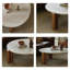Image de couleur pierre et table basse ronde en bois massif-129222190