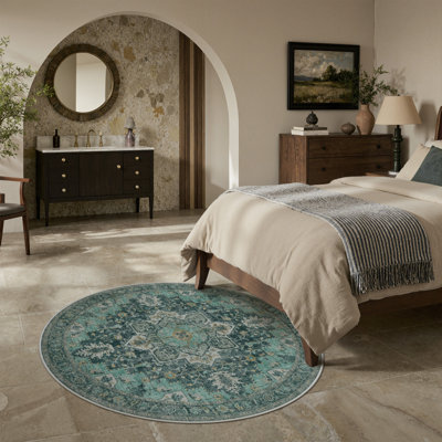 Tapis rond lavable à la machine Roehit