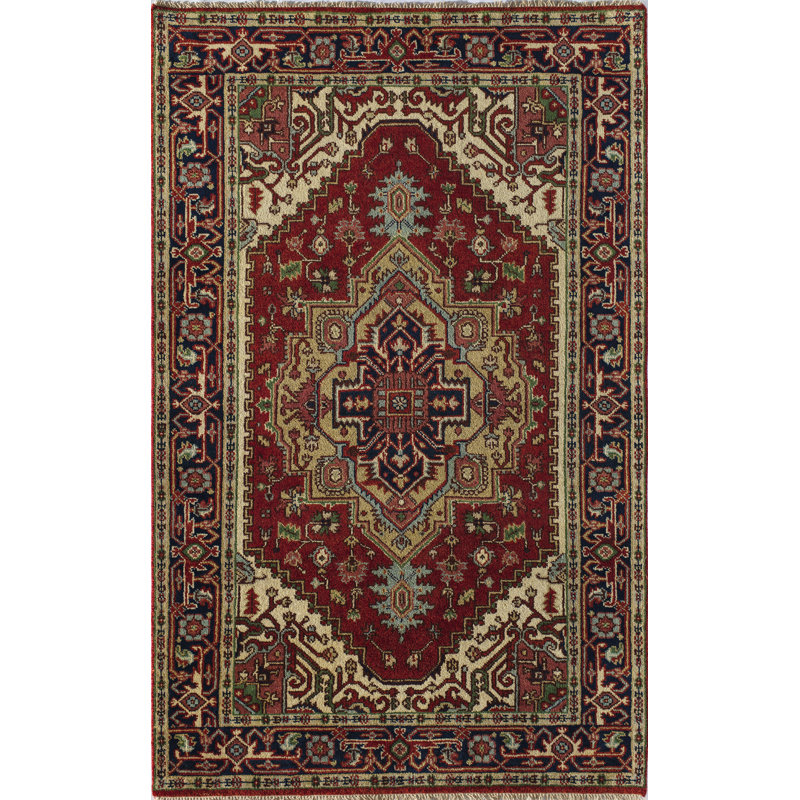 Royal Heriz Transitional Burgundy Area Rug, Rectangle 5' x 8'