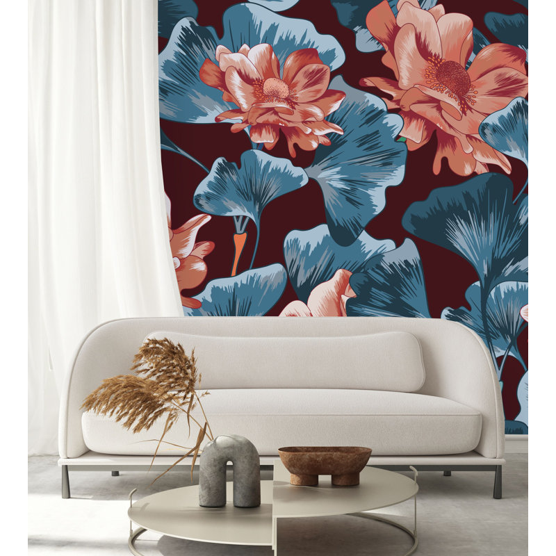 Floral Wall Mural, 100" W x 8.33" L