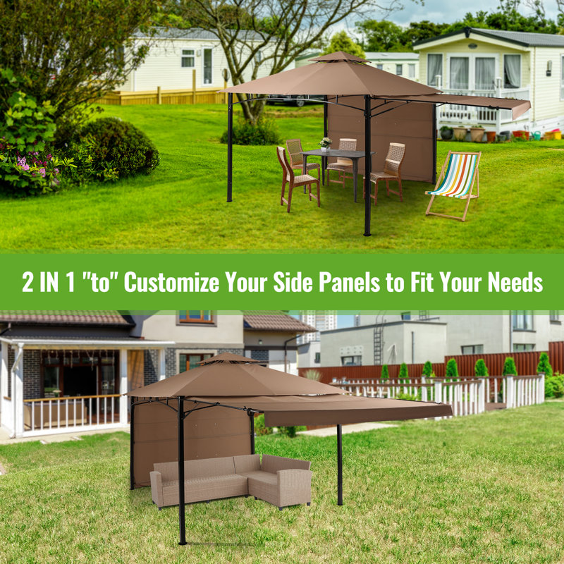 Backyard Expressions 10' X 10' Gazebo W/ Two Extending Side Panels