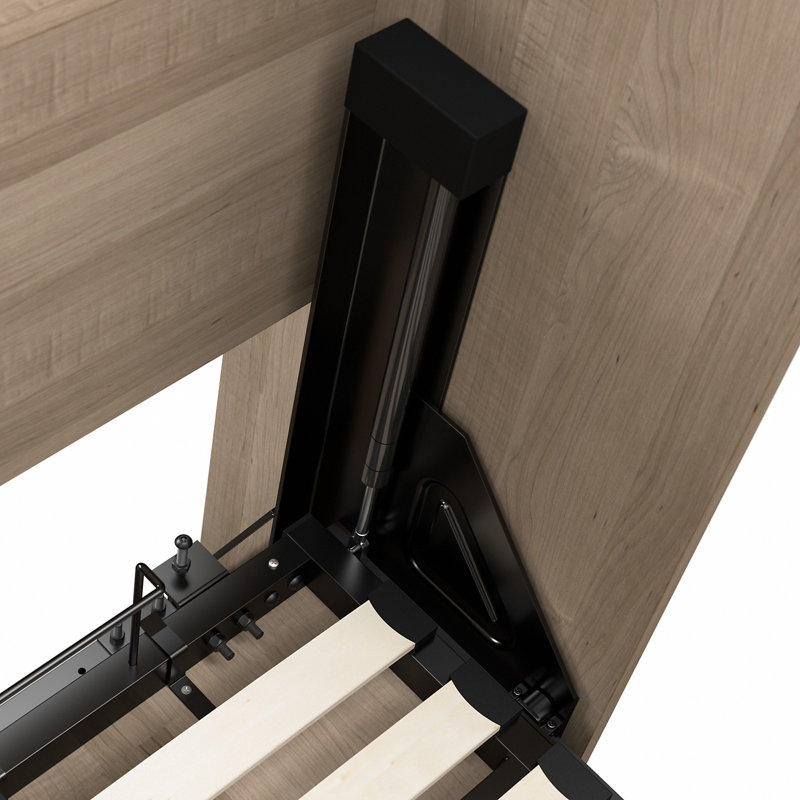 Lit plateforme escamotable avec rangement Arlex, Grand, Gris cendré
