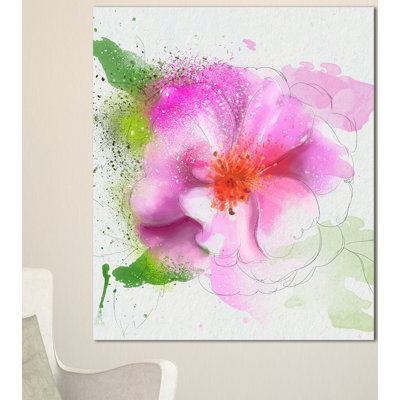 « floraling rose fleur aquarelle », reproduction d’art sur toile tendue