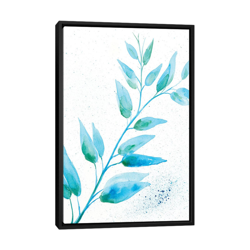 «Leaf Sunshine I», impression sur toile, H 26 po x l 18 po x P 1,5 po, Toile avec cadre noir, Pas de tapis
